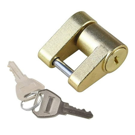 

Zinc alloy Security Protector RV Truck Camper Van Trailer Coupler Lock Heavy-Duty Hook Lock Trailer Coupler Padlock Repalcement Parts BLACK