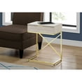 thumbnail image 6 of Contemporary Gold Accent Table with Storage Drawer Beige Marble Look, Modern End Table for Living Room/Bedroom, 6 of 7