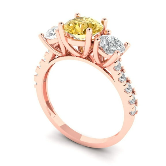 1.98ct Round Cut Pink Tourmaline 14k Pink Rose Gold Engraving Statement Bridal Wedding Designer Ring Size 10.75