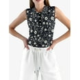 thumbnail image 2 of Flowers Sleeveless Golf Shirts For Women Moisture Wicking Sports V-Neck Polo Lightweight Quick Dry Womens Tank Tops L, 2 of 9