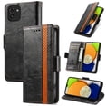 thumbnail image 1 of Case for Samsung Galaxy A03S Cover Leather Wallet Folio Case Book Design Flip Magnetic Closure - Black, 1 of 5