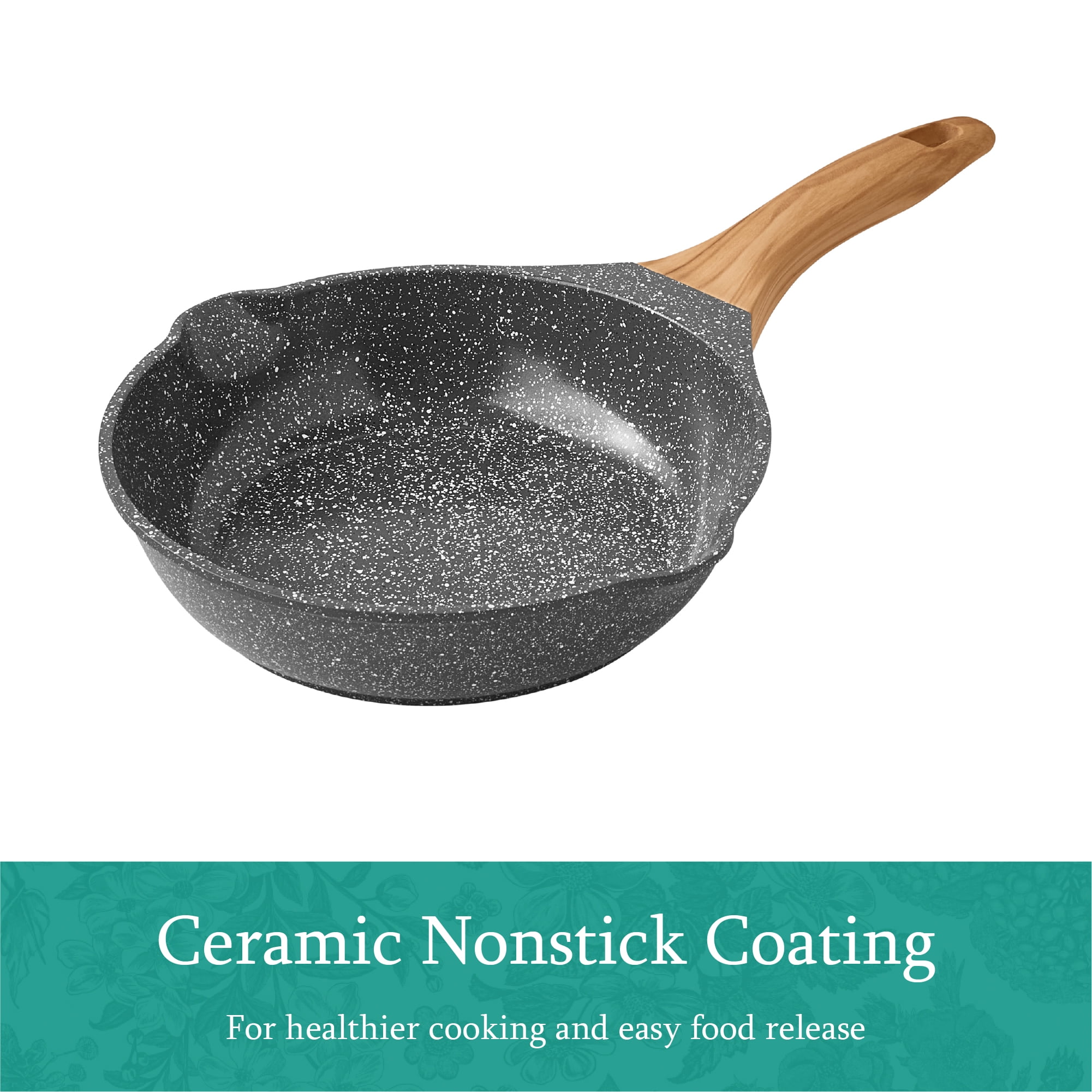 The Pioneer Woman Prairie Signature 30-Piece Cast Aluminum Cookware Set, Charcoal Speckle