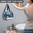 thumbnail image 4 of ZIATUBLE Marble Stripes Paper Towel Dispenser Camping Paper Storage Bag Dustproof Paper Towel Storage Organizer Hanging Washable Traveling Toilet Paper Roll Bag Home Decor, 4 of 7