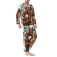 thumbnail image 2 of Fotbe Animal Filled Noahs Ark Pijama de Hombre con Estampado de Manga Larga, Conjunto de 2 Piezas, Ropa de Dormir Suave y Cómoda con Bolsillos-Small, 2 of 7