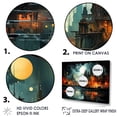thumbnail image 3 of Designart "The Outlined Onyx Industrial Skyline" Factories Floater Framed Wall Decor, 3 of 5