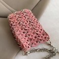 thumbnail image 3 of Jiibva Mini Handwoven Crossbody Bag Metallic Sequins Chain Strap Lipstick Case For Women Unique Evening Party Casual Day Purse, 3 of 7