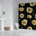 thumbnail image 3 of Retro Sunflower Shower Curtain 72x84 with Hooks, Boho Yellow Floral Butterfly Bee Wildflower Pattern, Quick-Dry Polyester for Rustic Farmhouse Country Bathroom Decor, 3 of 5