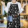 thumbnail image 6 of Black Gothic Skull Star Pattern Apron-Garden Aprons for Women with Pockets-Cotton Linen Waterproof Kitchen Cooking Gardening Aprons Adjustable for Kitchen,Cooking,BBQ and Salon 33x27 Inch, 6 of 7