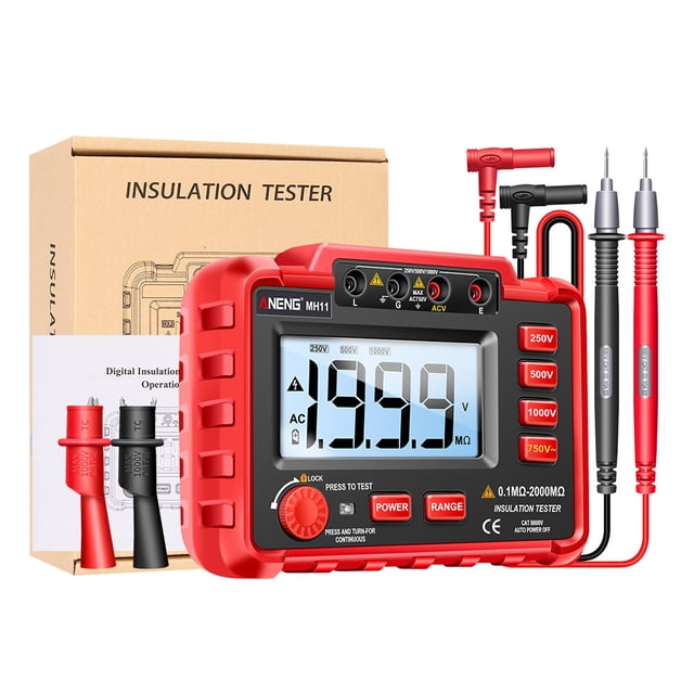 1 Set Backlight Resistance Tester Backlit Digital Megohm Meter