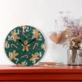 thumbnail image 2 of Christmas Gingerbread Green Wall Clock Round Vintage Silent Non Ticking Battery Operated Accurate Arabic Numerals Design Decorative for Home Kitchen Living Room Bedroom 10 Inch, 2 of 5