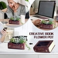 thumbnail image 2 of Book Treasure Chest Planter Handmade Resin Succulent Flower Pot Home Garden, 2 of 6