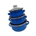 thumbnail image 5 of WeiLaiKeQi 3 Pieces Enamel Cooking Pots Stew Bean Simmer Pot Kitchen Household Cookware dark blue, 5 of 9