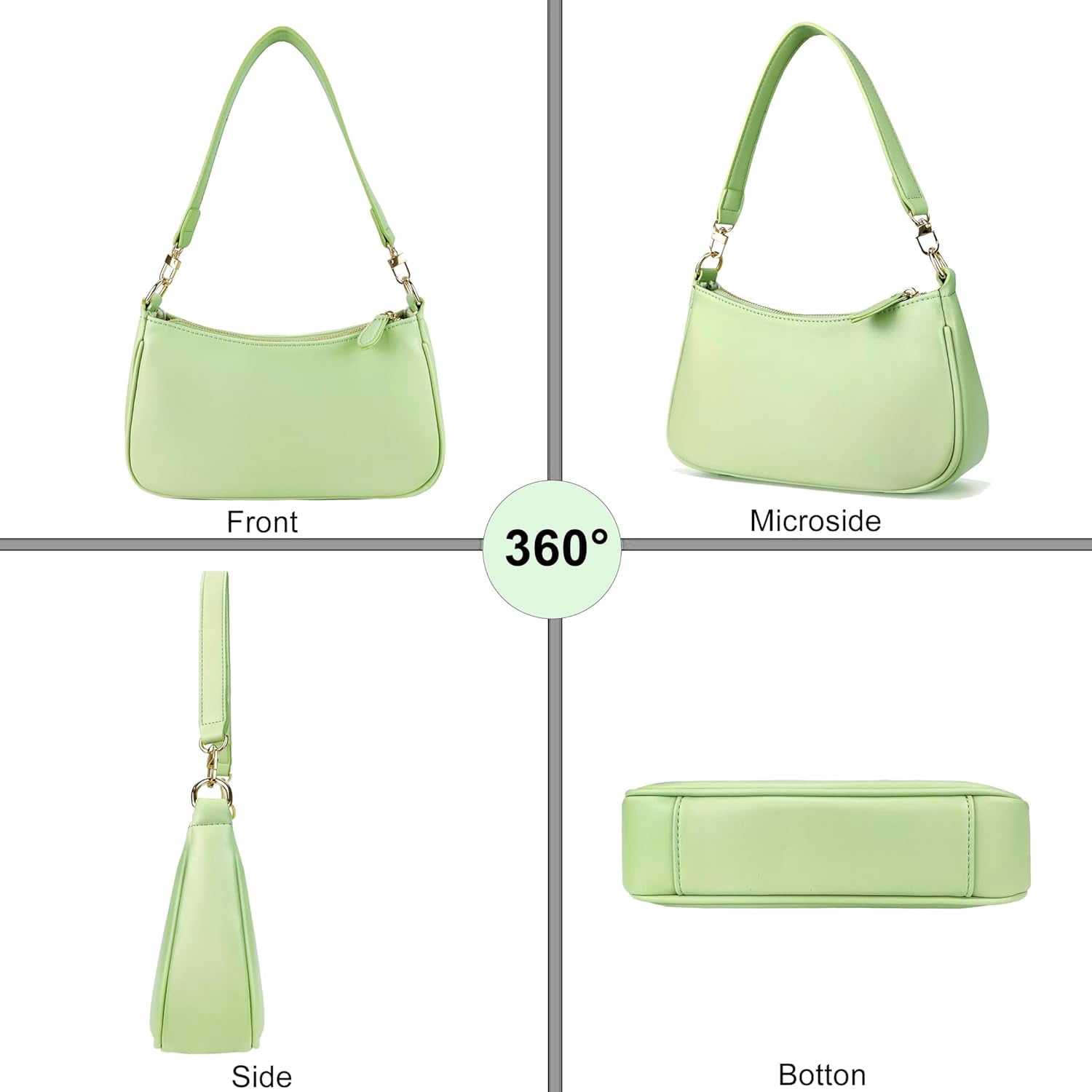 Clutch Tote Handbags with 2 Removable Straps and Zipper Closure Crossbody Bags Shoulder Purse Handbag for Women