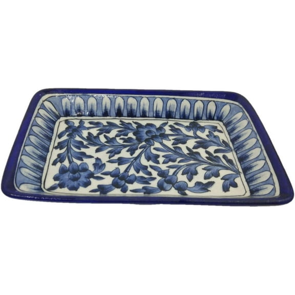 India Meets India Handicraft Ceramic Serving Tray Serving Platter, Best Gifting, Made By Awarded Indian Artisan