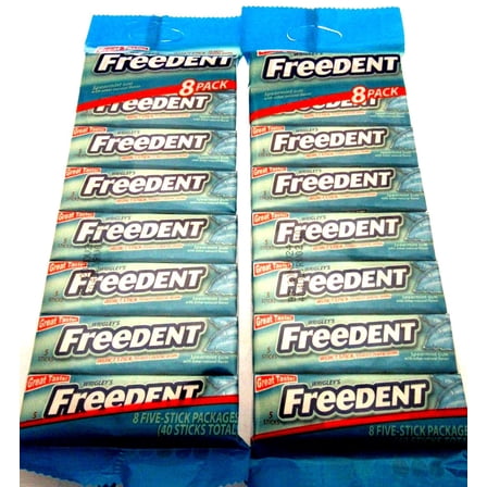 Wrigley's Freedent Gum 8 pack Spearmint 40 Sticks Candy  Lot of 2 Minty