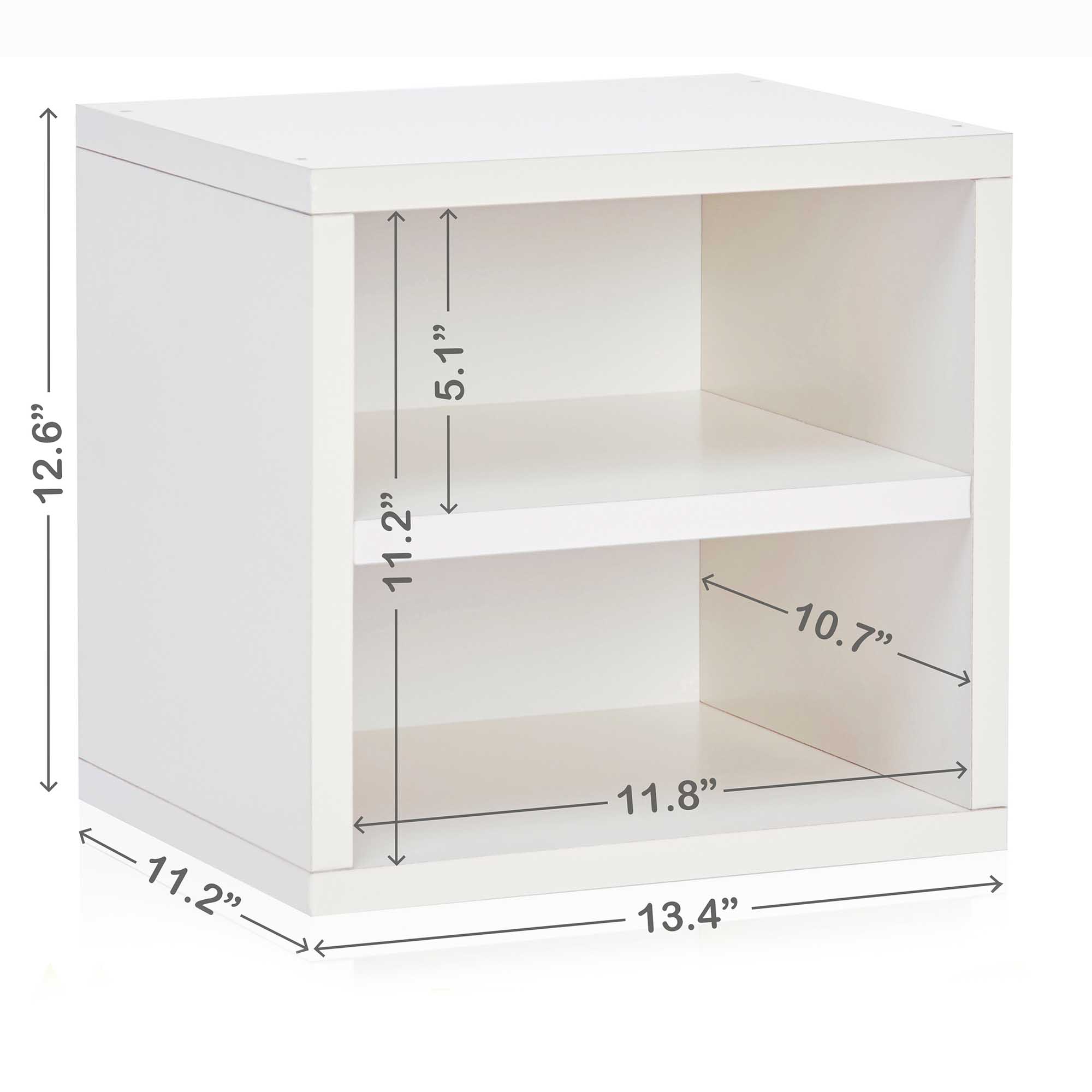 Way Basics Modular Connect Shelf Cube Cubby Storage Stackable Closet Organizer Display Shelf 0236