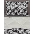 thumbnail image 3 of Lemon Comforter & Sham Bedding Set, Hand Drawn Fruit Branches with Leaves Freshness Juicy Sketch Illustration, 3 pcs Duvet Set Microfiber Filling Quilt, 5 Sizes, Dark Taupe Grey White, by Ambesonne, 3 of 4