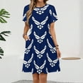 thumbnail image 2 of United States Air Force Logo, White Graphic Women's Dress Short Sleeve Summer Sundress Summer Women Clothes, 2 of 7