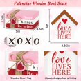 thumbnail image 4 of Pila decorativa de libros de madera con bloques XOXO para el día de San Valentín, 4 of 6