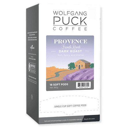 Wolfgang Puck Coffee Soft Pods, Provence French Roast, 18 count (Pack of 1)