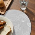 thumbnail image 3 of Grey Dandelion Round 13 Inch Placemats Set of 8, Spring Modern Minimalist Country Flower HeatResistant Non Slip Place Mats for Dining Table, Wipeable Braided Kitchen Table Mats for Housewarming, 3 of 9