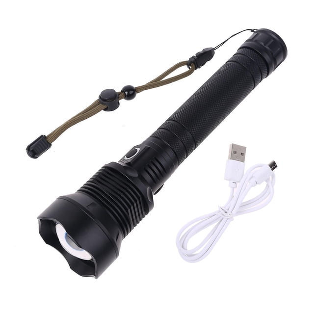 25mm Black Linternas de mano LED P70 superbrillantes, linterna de emergencia con Zoom telescópico USB
