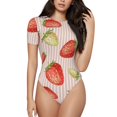 thumbnail image 1 of Fotbe Strawberries Body de Mujer con Cuello Redondo y Mangas Cortas, Sin Mangas Ajustado, Suave, Cómodo y Básico-XX-Large, 1 of 7