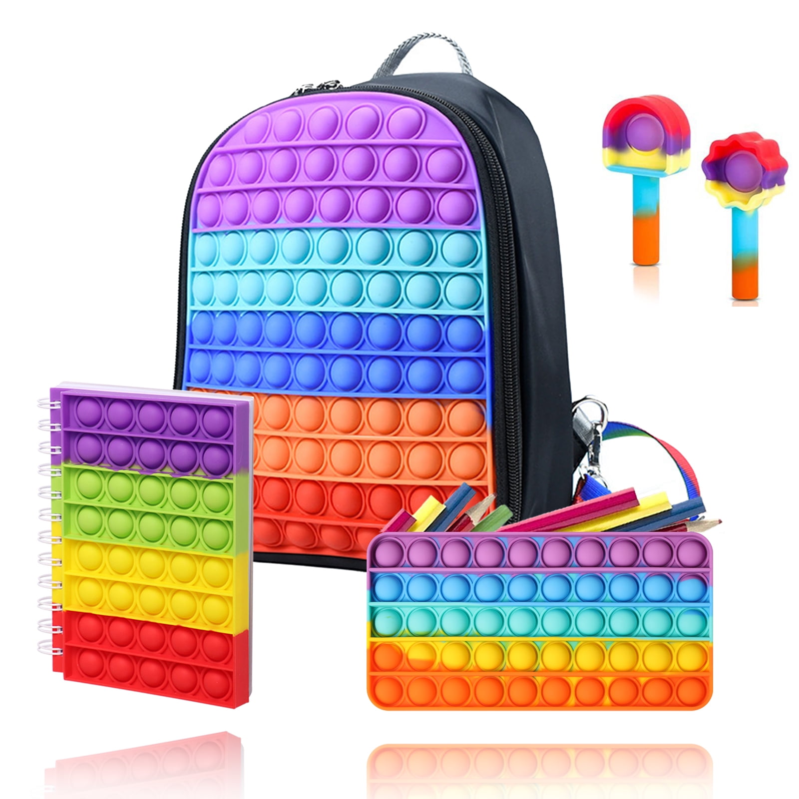 Kids Backpack Pop It School Bag Fidget Bookbag for Girls & Boys 6