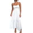 thumbnail image 1 of Vestido Sin Mangas Vestido de mujer Flutter A-line Maxi Dress Halter Vestido largo Mujer Casual Vestido largo Ygjytge Blanco Xl para Mujer, 1 of 6