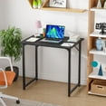 thumbnail image 6 of Dkelincs 32 inch Computer Office Desk Modern Simple Style with Metal Frame for Home Office, Black, 6 of 7