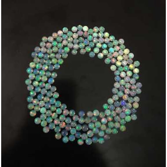 50 piece Shimmering Natural Ethiopian Welo Fire Opal 3mm Round Gemstone Lot
