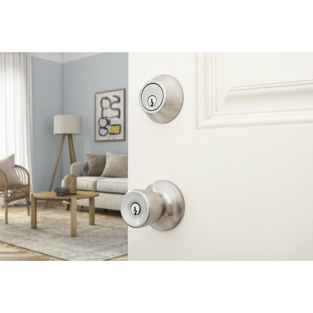 Hyper Tough Keyed Entry Tulip Style Doorknob and Deadbolt Double