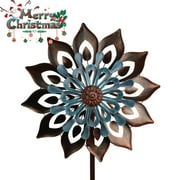 3D Flower Shape Wind Spinner Stake Metal Windmill Garden spinner for Outdoor Yard Lawn Decorations