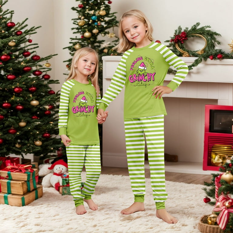 Greeinch Family Christmas Pjs Matching Sets, Merry Christmas