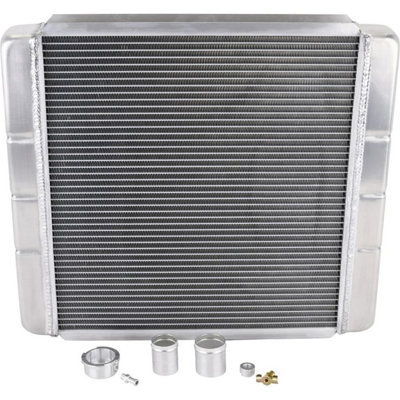 Speedway Motors U-Weld-It Custom Aluminum Radiator Kit 22 x 19 Inch, Universal Single Pass, Furnace Brazed Core, Cross or Downflow, 1.5 Inlet 1.75 Outlet