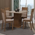 thumbnail image 2 of Juego de Comedor MADESA Mesa Tablero de Madera 4 Sillas Marrón/Crema/Sintético Beige, 2 of 10