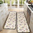 thumbnail image 4 of Cow and Flower Beige Pattern Anti Fatigue Kitchen Rugs Set Of 2, Non Slip Washable Decorative Floor Mats for Sink Laundry and Home Use, 17"x47", 4 of 5