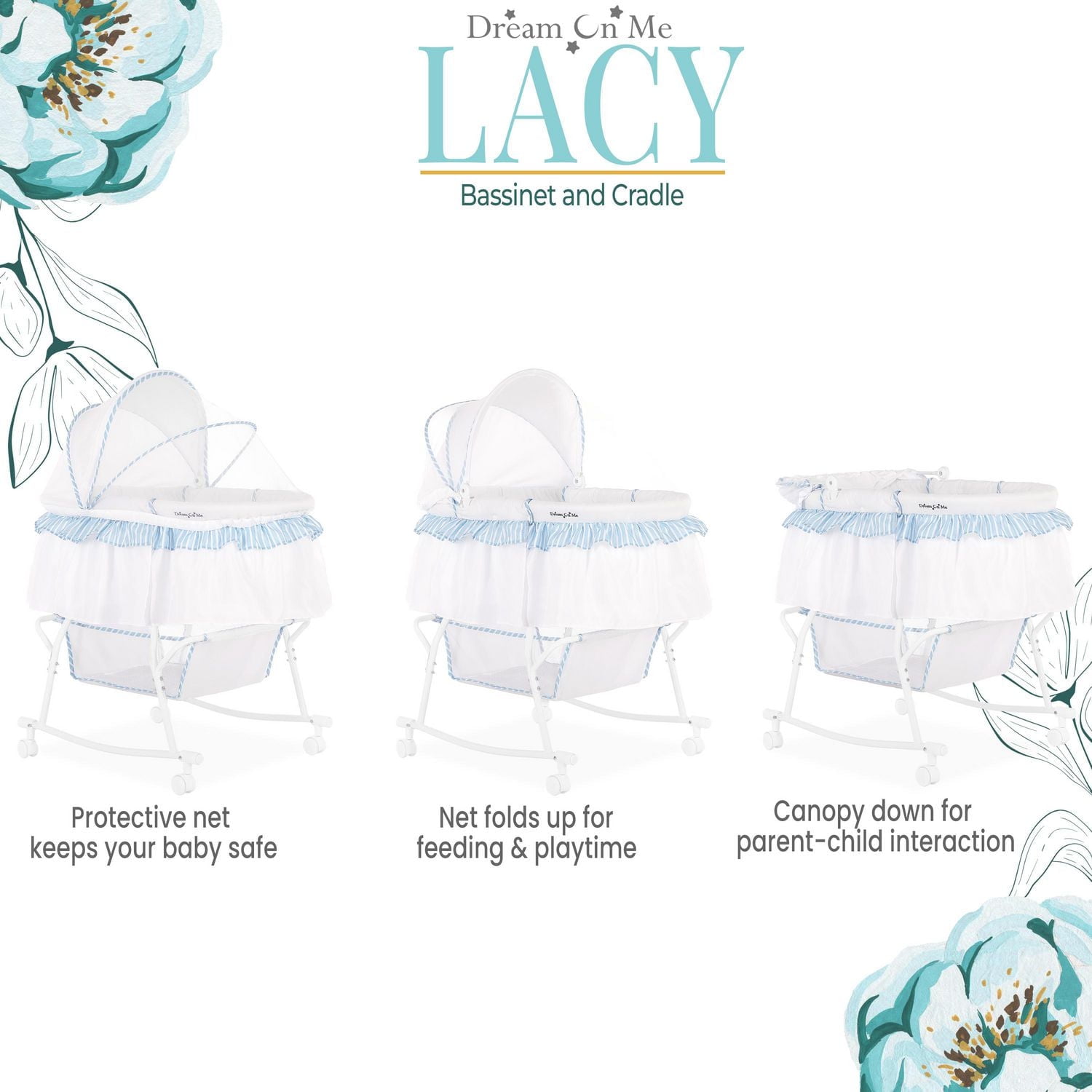 Dream On Me Lacy, Berceau et Berceau 2-en-1 portable, # 442