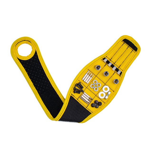 Pulsera magnética ajustable con 9 imanes integrados, color amarillo