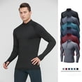 thumbnail image 5 of BELTNOV Men's 1/4 Zip Mock Neck Athletic Compression Long Sleeve Shirt Quick-Dry Stretch Workout Base Layer Moisture Wicking Undershirt for Gym Running Black, 5 of 9