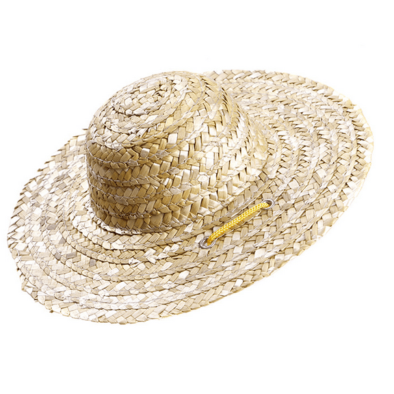 Pet Sombrero Straw Hat Adjustable Hawaii Garden Sun Bucket Cap for Small Dogs Puppy Cats