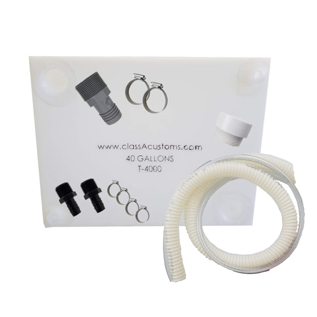 Class A Customs | T-4000-BPK| 40 Gallon Fresh Water Tank & Plumbing Kit RV Concession
