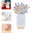 thumbnail image 1 of Teissuly 2024 Creative Flower Desk Calendar, Vase Shaped New Year Monthly Calendar Planner Teissuly WER2023112004583, 1 of 8