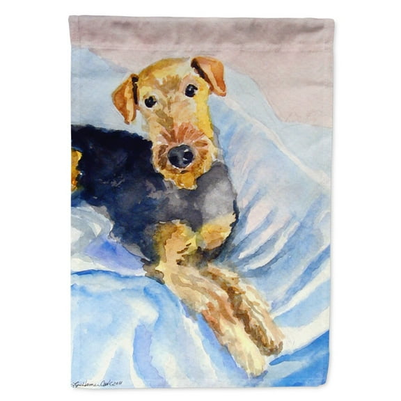 Carolines Treasures 7335GF Cozy Airedale Terrier Garden Flag Garden Size multicolor