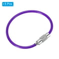 thumbnail image 3 of 4.3 Inch Wire Keychain Cable Stainless Steel Key Ring Loop, Purple 5 Pack, 3 of 6