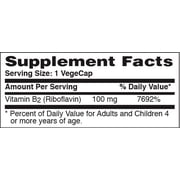 Riboflavin 100mg 100 Vegecaps by Health Thru Nutrition