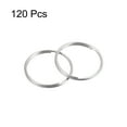 thumbnail image 3 of Uxcell Carbon Steel Double Loops Split Rings Silver Tone Small Round Key Ring Parts 120 Pcs 14mm, 3 of 4