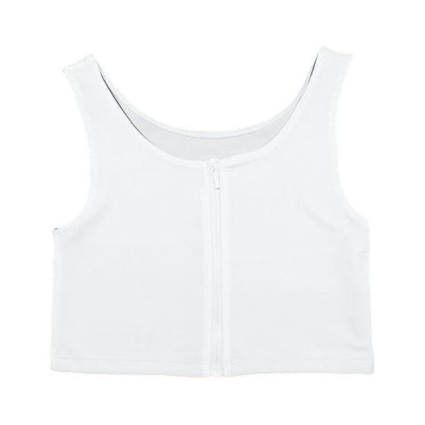 Guardurnaity Carpeta de pecho plano para mujer, portátil, plegable, lavable, con cremallera, transpirable, Color sólido, absorbente de sudor, Ropa interior Blanco 4XL