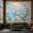 thumbnail image 6 of Almond Blossoms on Sunlit Layered Blue Sky, Serene Illustration for Art Lovers, Botanical Wall Art, Housewarming Gift, Tapestry Wall Hanging for Studio and Living Room, 6 of 7