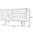 thumbnail image 2 of Benjara Hle 59 Inch Sideboard Buffet, 3 Drawers, 1 Cabinet, White, Orange Lacquer, 2 of 5